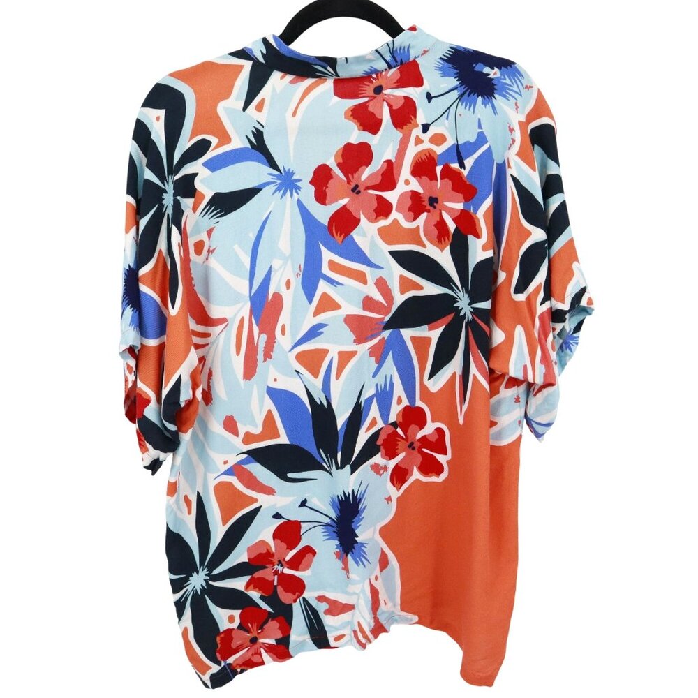 Soft Surroundings Cabana Bay Top Womens XS Blue Tropical Resort Vacation Cruise